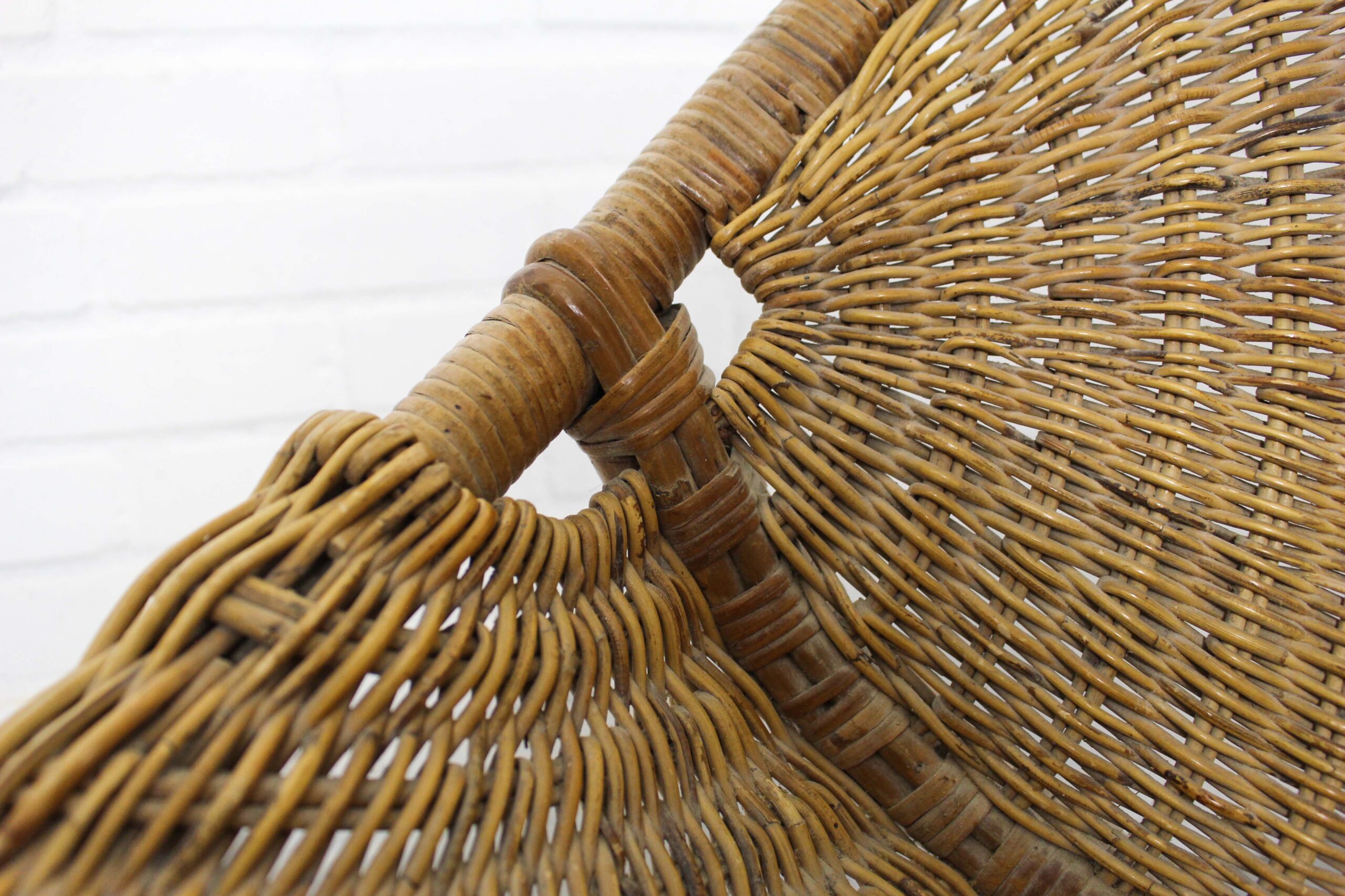 1950s Italian Rattan Basket Chairs & Matching Bistro Table Set - Image 15