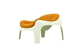 Rare Space Age Fiberglass Lounge Chair by Sergio Mazza for Artemide