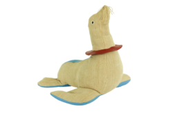 Large Jute & Leather Therapeutic Seal Toy by Renate Müller, 1960s
