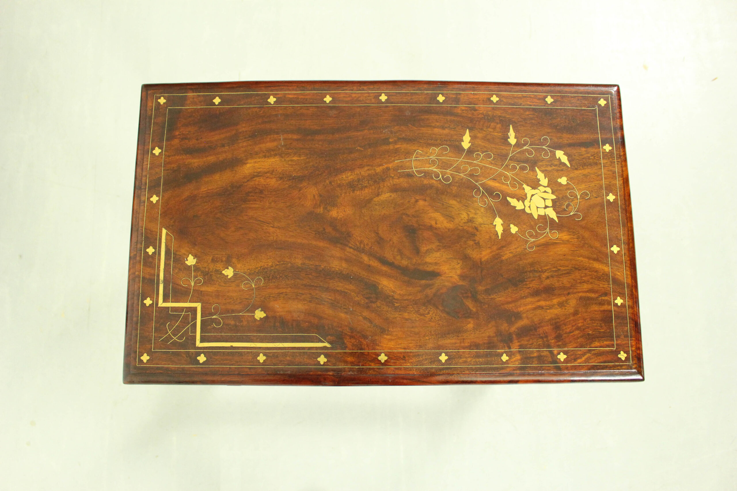 Italian Rosewood Nesting Tables with Copper Inlay - Image 3