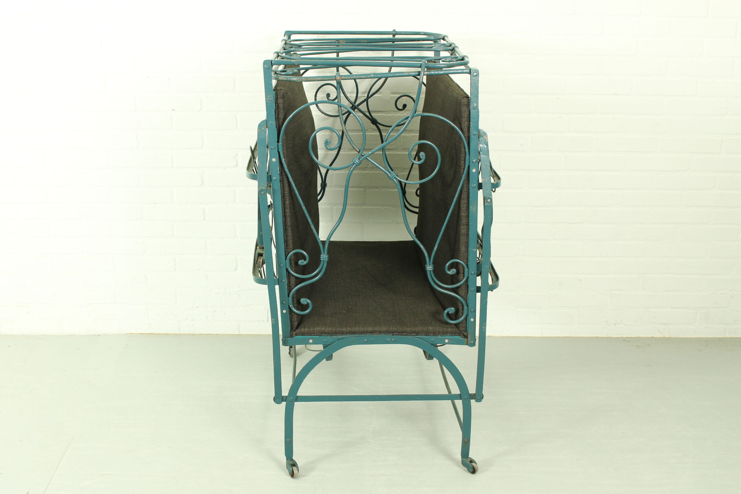 Foldable Metal Daybed with New Webbing and Upholstery - Image 13
