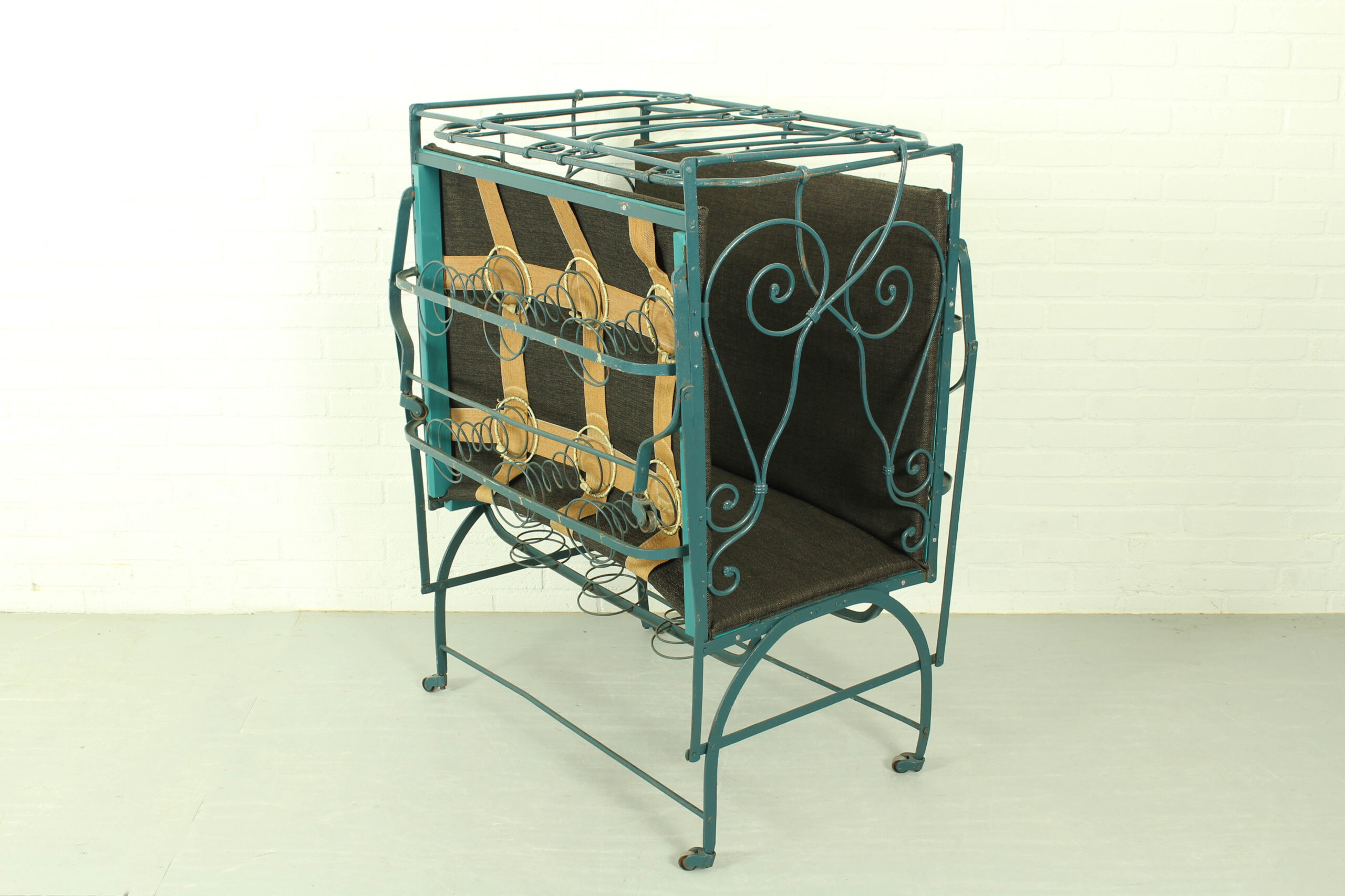 Foldable Metal Daybed with New Webbing and Upholstery - Image 12