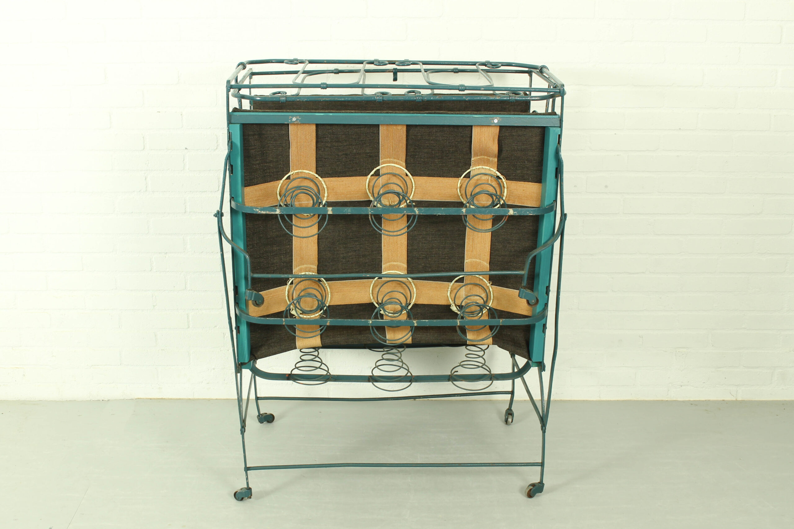 Foldable Metal Daybed with New Webbing and Upholstery - Image 11