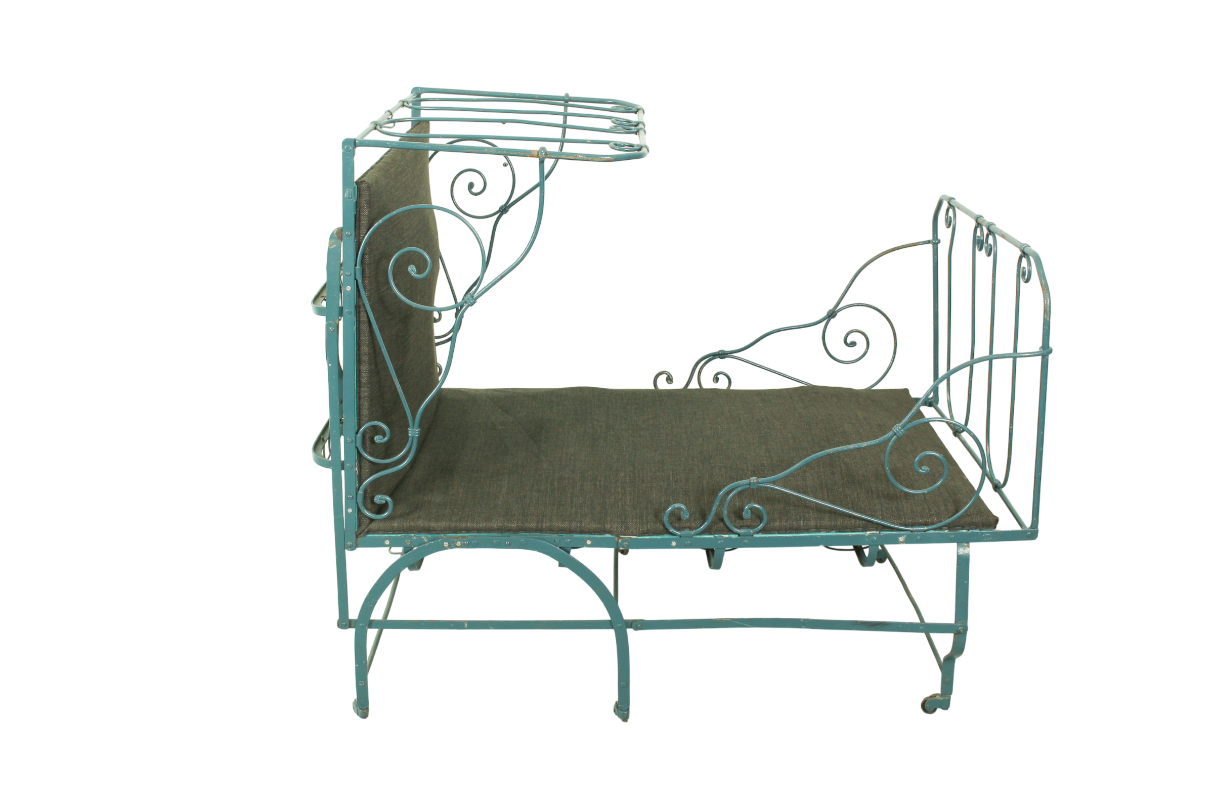 Foldable Metal Daybed with New Webbing and Upholstery - Image 9