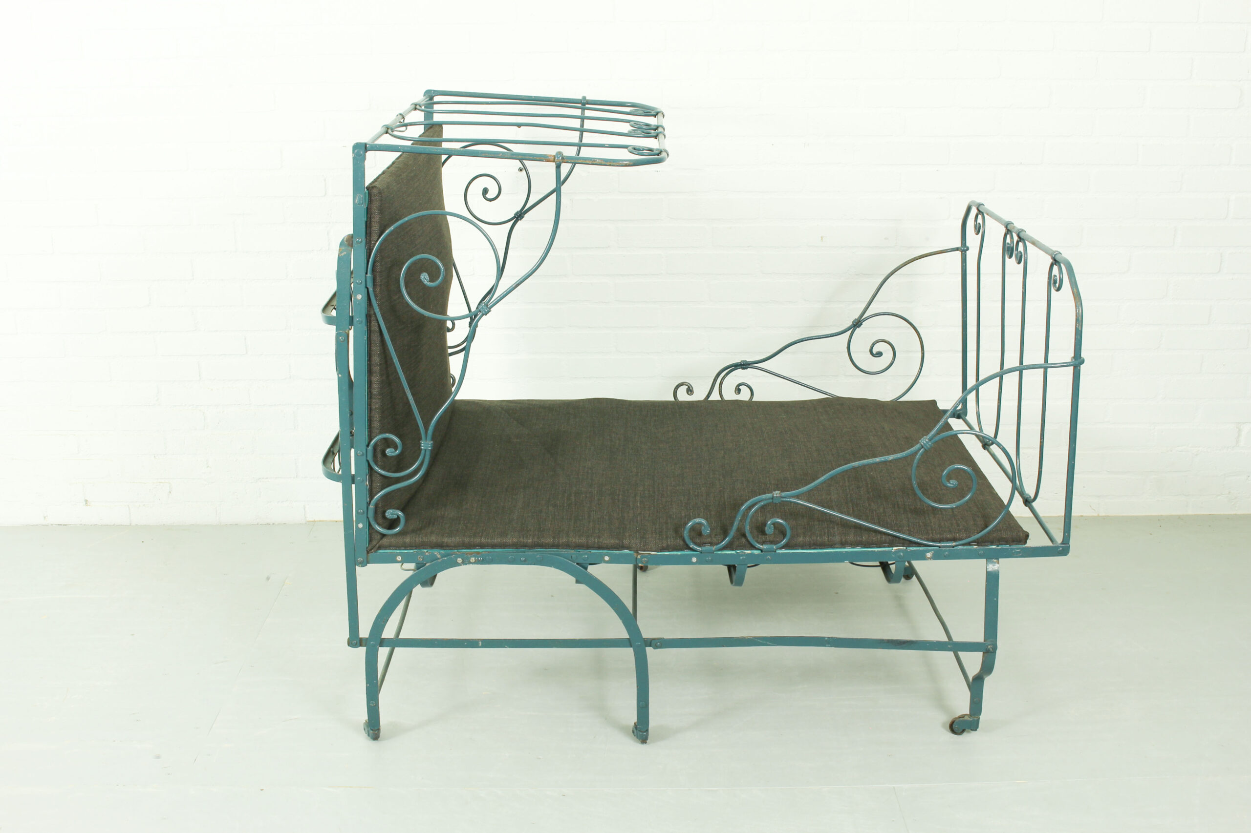 Foldable Metal Daybed with New Webbing and Upholstery - Image 10