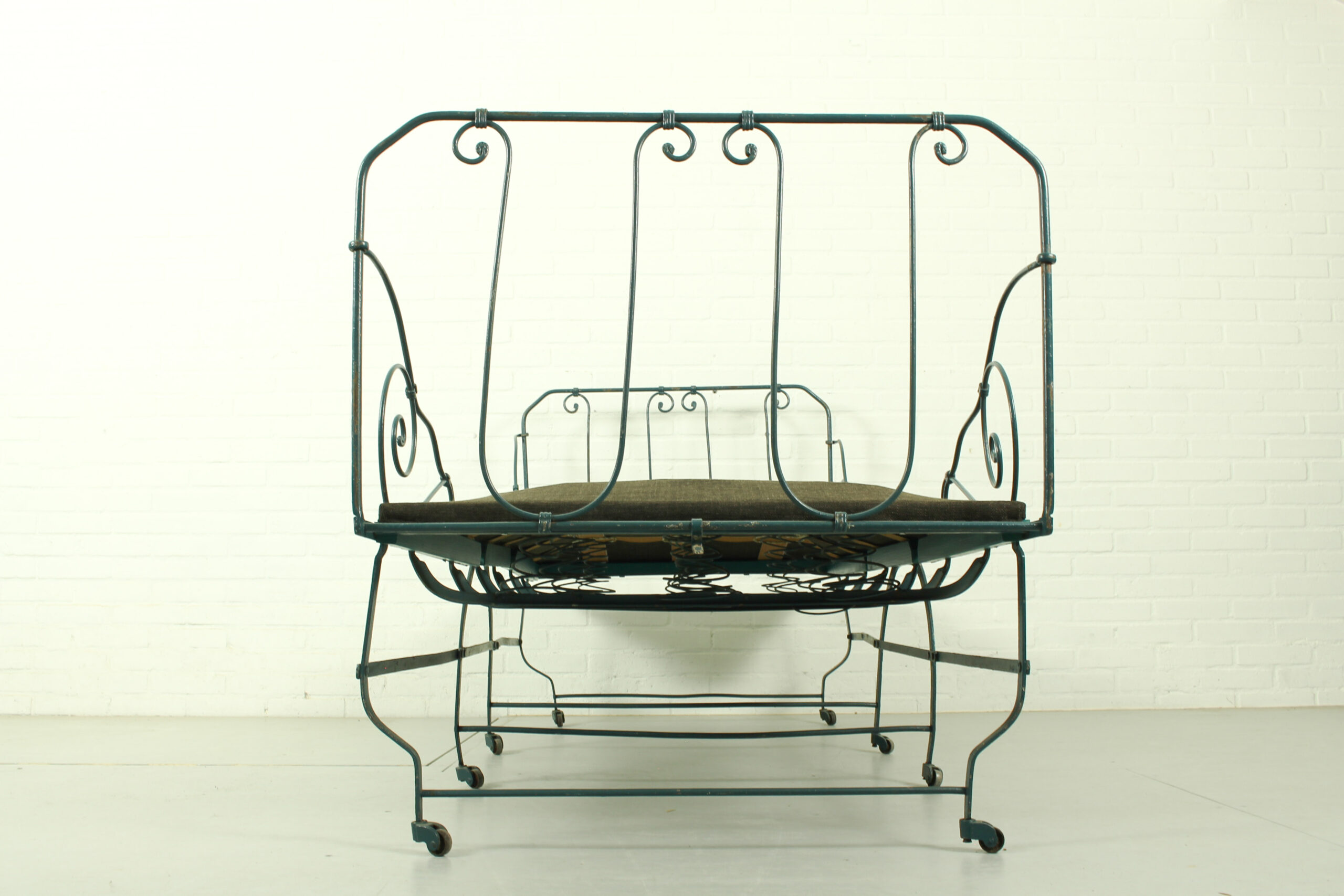 Foldable Metal Daybed with New Webbing and Upholstery - Image 5