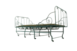 Foldable Metal Daybed with New Webbing and Upholstery