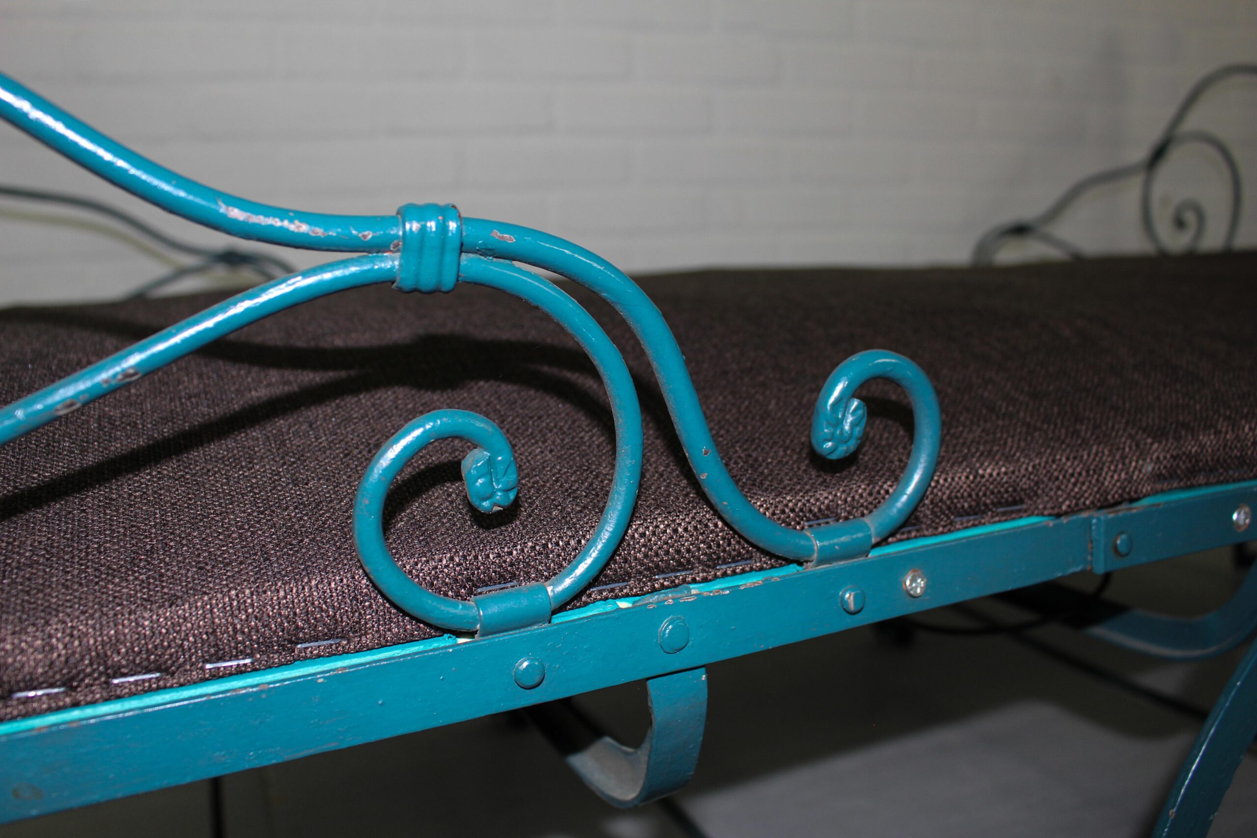Foldable Metal Daybed with New Webbing and Upholstery - Image 15