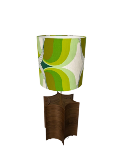 Mid-Century Modern Table Lamp with Retro Fabric Shade